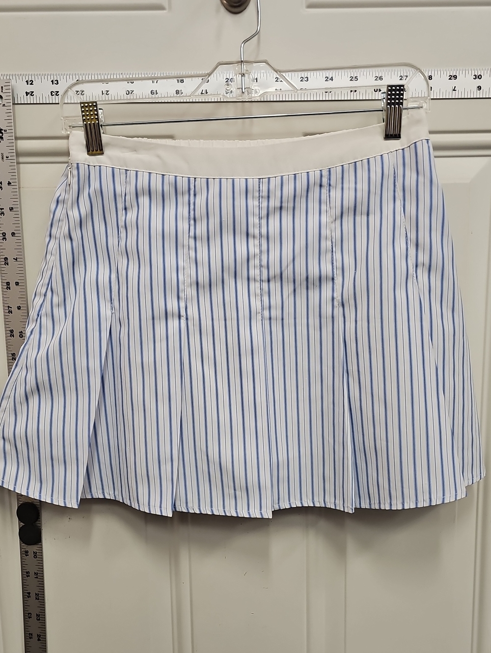 Striped Blue and White Pleated Women’s Skirt